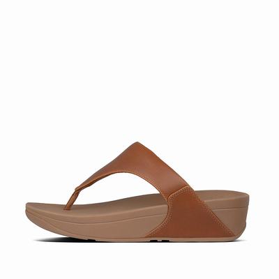 Fitflop Lulu Leather Toe-Post - Sandalen Damen - HellBraun (YEN596487)